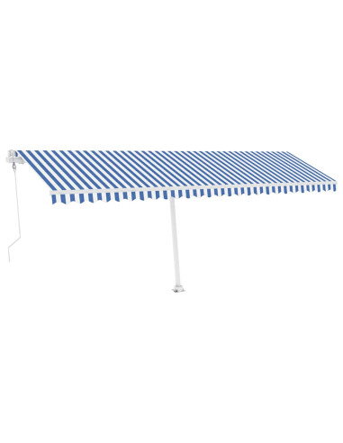Tenda da Sole Autoportante Automatica 600x300 cm Blu Bianca