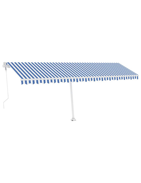 Tenda da Sole Autoportante Automatica 600x300 cm Blu Bianca