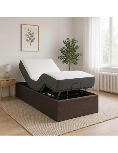 Telaio Letto Elettrico Regolabile Marrone 200 x 80 x 33,5 cm