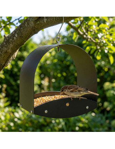 Mangiatoia per uccelli sospesa Acciaio Nero