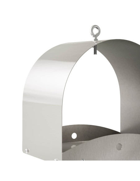 Mangiatoia per uccelli sospesa Acciaio Inox Argento