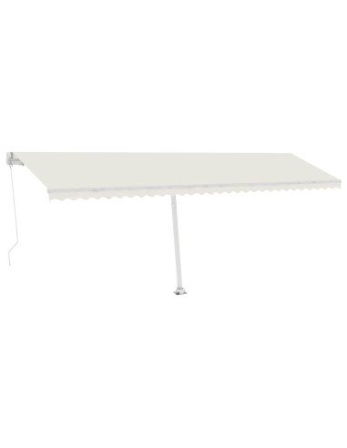 Tenda da Sole Retrattile Manuale con LED 600x300 cm Crema