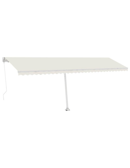 Tenda da Sole Retrattile Manuale con LED 600x300 cm Crema
