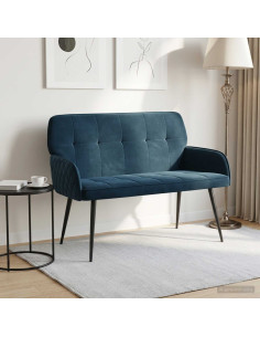 Divano a 2 posti con gambe in metallo 2 posto Blu Velluto