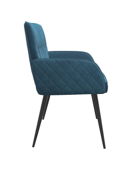 Divano a 2 posti con gambe in metallo 2 posto Blu Velluto