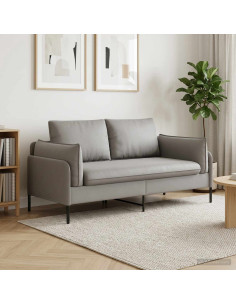 Divano a 2 Posti 2 posto Grigio Chiaro 188 x 81 x 89 cm Velluto