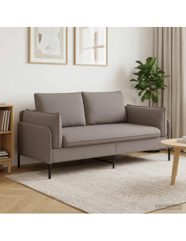 Divano a 2 Posti Tortora 188 x 81 x 89 cm Tessuto