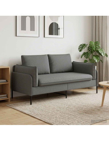 Divano a 2 Posti Grigio Scuro 188 x 81 x 89 cm Tessuto