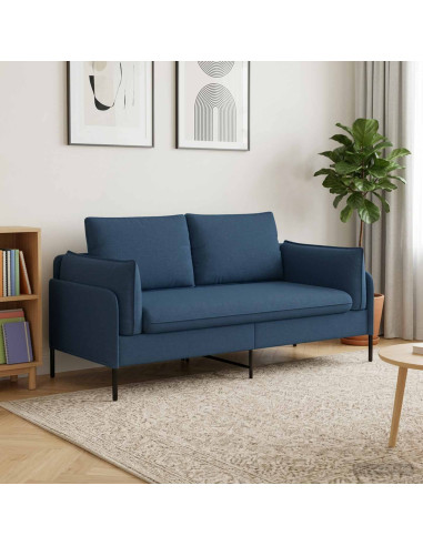 Divano a 2 Posti Blu 188 x 81 x 89 cm Tessuto