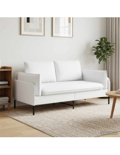 Divano a 2 Posti Bianco 188 x 81 x 89 cm Tessuto