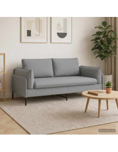 Divano a 2 Posti Grigio Chiaro 188 x 81 x 89 cm Tessuto