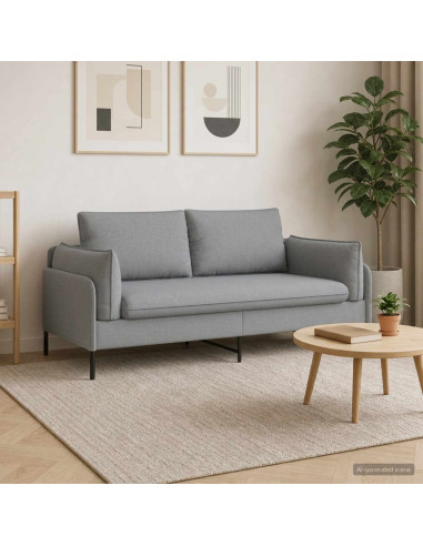Divano a 2 Posti Grigio Chiaro 188 x 81 x 89 cm Tessuto