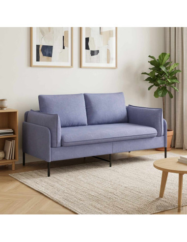 Divano a 2 Posti Blu jeans 188 x 81 x 89 cm Tessuto
