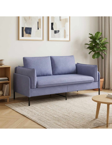 Divano a 2 Posti Blu jeans 188 x 81 x 89 cm Tessuto