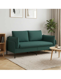 Divano a 2 Posti Verde Scuro 188 x 81 x 89 cm Tessuto