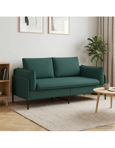 Divano a 2 Posti Verde Scuro 188 x 81 x 89 cm Tessuto