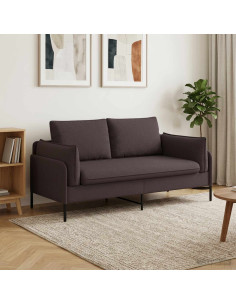 Divano a 2 Posti Marrone Scuro 188 x 81 x 89 cm Tessuto