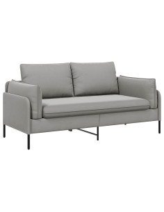 Divano a 2 Posti 2 posto Grigio Chiaro 188 x 81 x 89 cm Velluto 2