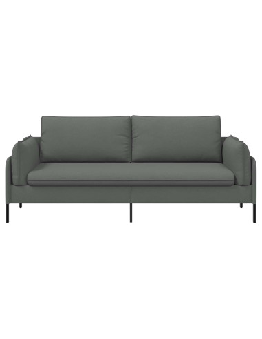 Divano 3-Persone Grigio Scuro 222 x 81 x 89 cm Tessuto