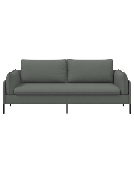 Divano 3-Persone Grigio Scuro 222 x 81 x 89 cm Tessuto