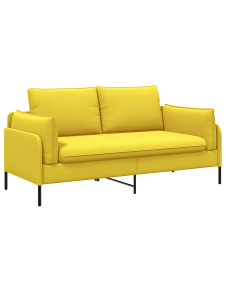 Divano a 2 Posti Giallo Chiaro 188 x 81 x 89 cm Tessuto