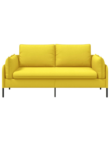 Divano a 2 Posti Giallo Chiaro 188 x 81 x 89 cm Tessuto