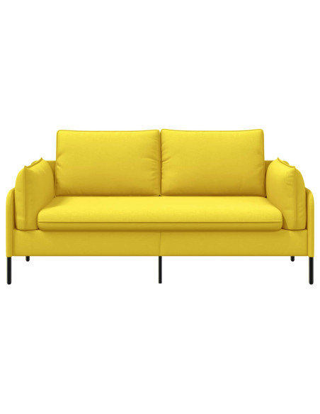 Divano a 2 Posti Giallo Chiaro 188 x 81 x 89 cm Tessuto