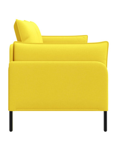 Divano a 2 Posti Giallo Chiaro 188 x 81 x 89 cm Tessuto