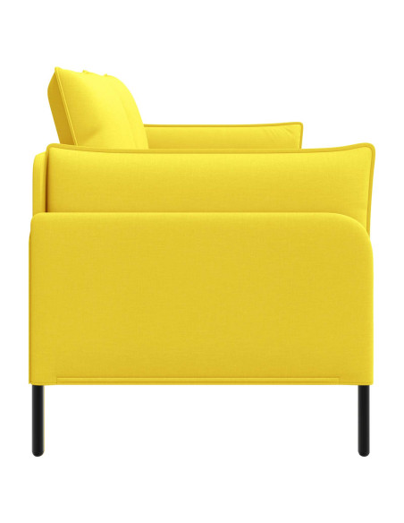 Divano a 2 Posti Giallo Chiaro 188 x 81 x 89 cm Tessuto