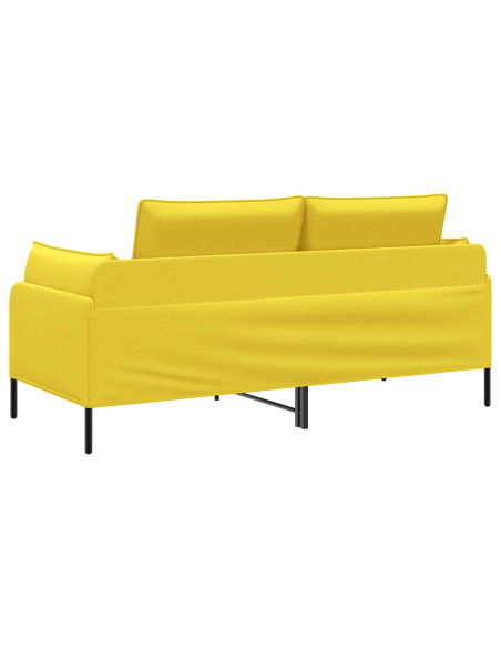 Divano a 2 Posti Giallo Chiaro 188 x 81 x 89 cm Tessuto