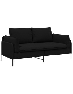 Divano a 2 Posti Nero 188 x 81 x 89 cm Tessuto 2
