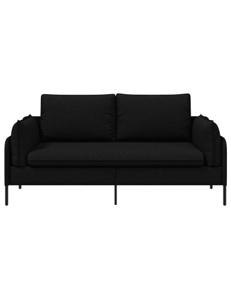Divano a 2 Posti Nero 188 x 81 x 89 cm Tessuto