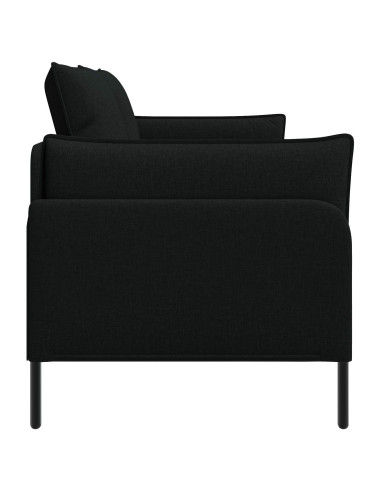 Divano a 2 Posti Nero 188 x 81 x 89 cm Tessuto
