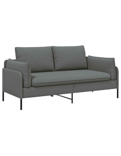 Divano a 2 Posti Grigio Scuro 188 x 81 x 89 cm Tessuto 2