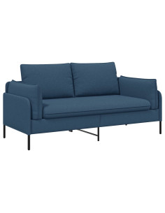 Divano a 2 Posti Blu 188 x 81 x 89 cm Tessuto 2