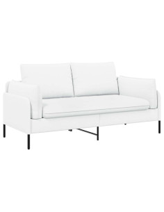 Divano a 2 Posti Bianco 188 x 81 x 89 cm Tessuto 2
