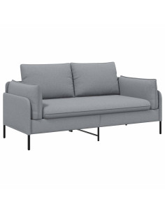 Divano a 2 Posti Grigio Chiaro 188 x 81 x 89 cm Tessuto 2