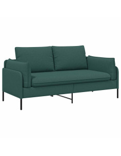 Divano a 2 Posti Verde Scuro 188 x 81 x 89 cm Tessuto 2