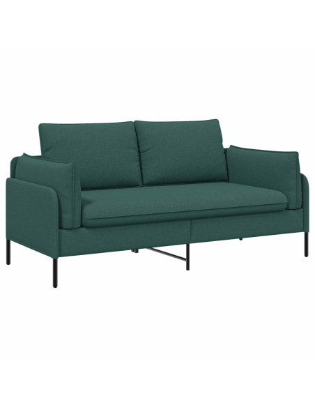 Divano a 2 Posti Verde Scuro 188 x 81 x 89 cm Tessuto