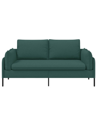 Divano a 2 Posti Verde Scuro 188 x 81 x 89 cm Tessuto