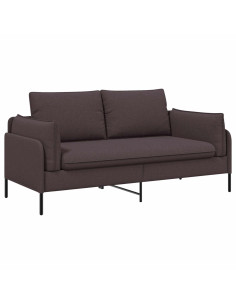 Divano a 2 Posti Marrone Scuro 188 x 81 x 89 cm Tessuto 2