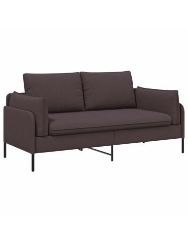 Divano a 2 Posti Marrone Scuro 188 x 81 x 89 cm Tessuto