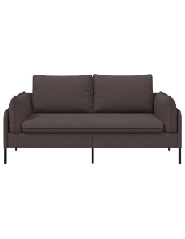 Divano a 2 Posti Marrone Scuro 188 x 81 x 89 cm Tessuto