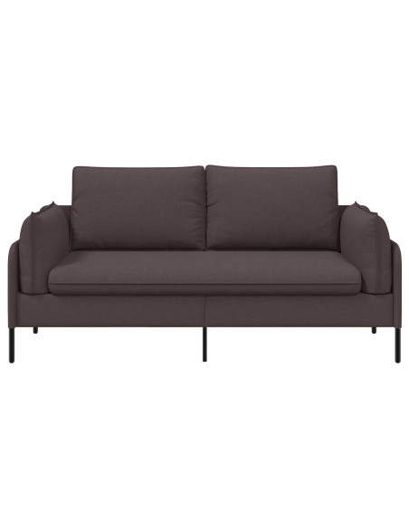 Divano a 2 Posti Marrone Scuro 188 x 81 x 89 cm Tessuto