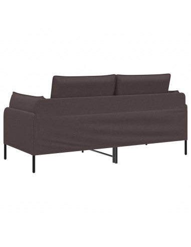 Divano a 2 Posti Marrone Scuro 188 x 81 x 89 cm Tessuto