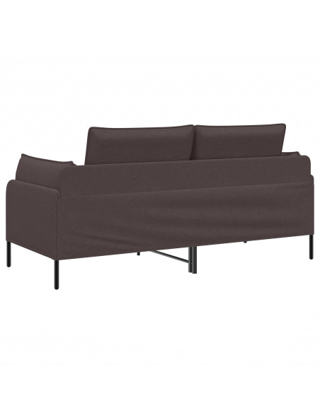 Divano a 2 Posti Marrone Scuro 188 x 81 x 89 cm Tessuto