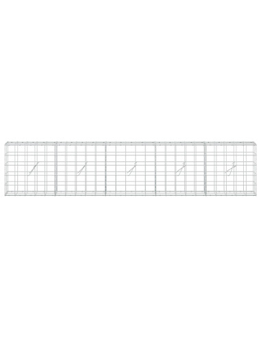 Gabione con filo da 5 mm e rete 10x10 cm 250x20x50 cm