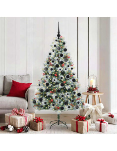 Albero di Natale artificiale Verde e bianco 180 cm