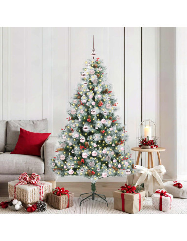 Albero di Natale artificiale Verde e bianco 180 cm