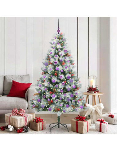 Albero di Natale artificiale Verde e bianco 180 cm